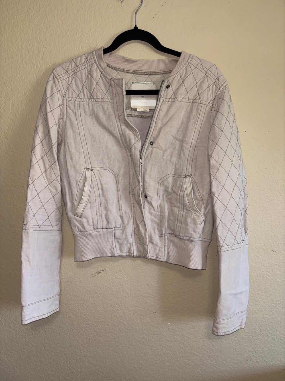Hei Hei quilted linen bomber jacket